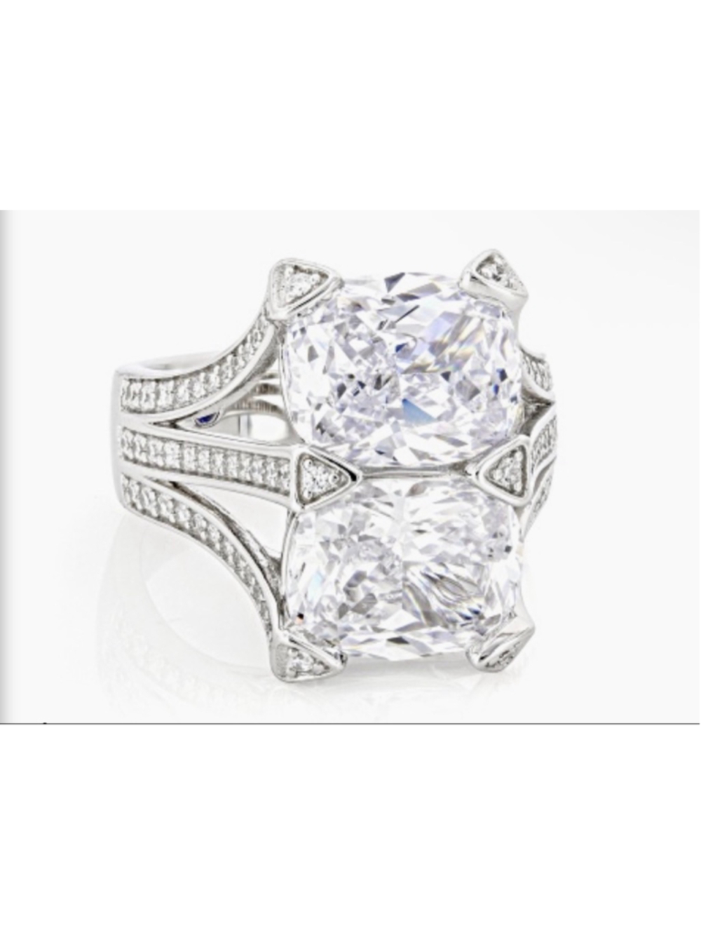 New Bella Luce Silver White Cubic Zirconia Platinve Ring 10 - Picture 4 of 9